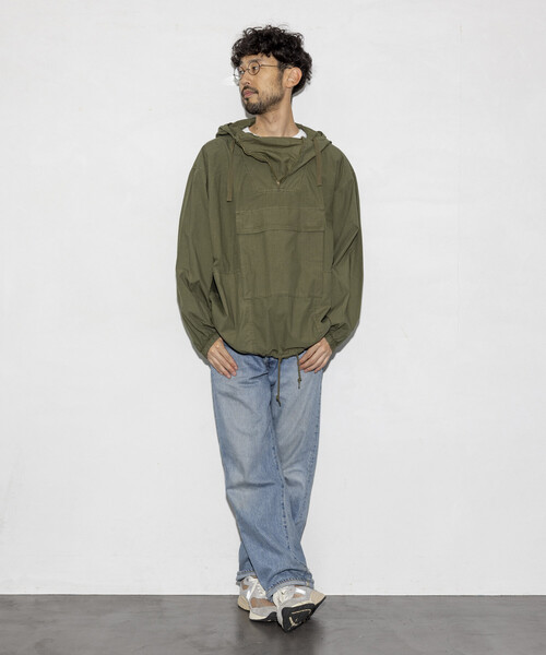 HINSON（ヒンソン）の「HINSON/ヒンソン 後染め ブロード アノラックパーカー/リラックスフィット（ブルゾン・メンズ・ブラック/オリーブ/ネイビー/オレンジ・MEDIUM/LARGE）」の17枚目の写真