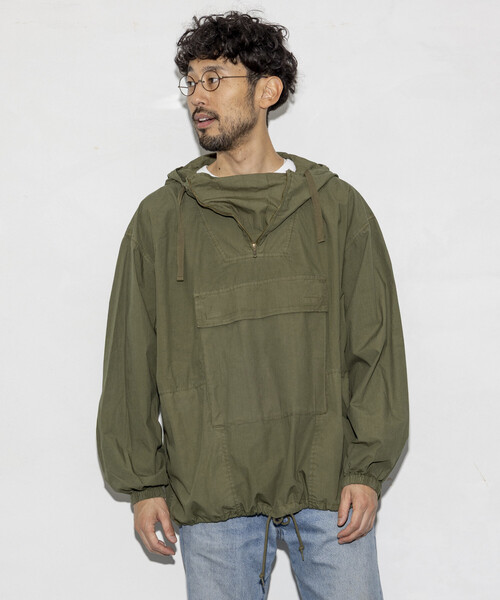 HINSON（ヒンソン）の「HINSON/ヒンソン 後染め ブロード アノラックパーカー/リラックスフィット（ブルゾン・メンズ・ブラック/オリーブ/ネイビー/オレンジ・MEDIUM/LARGE）」の8枚目の写真