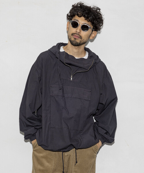 HINSON（ヒンソン）の「HINSON/ヒンソン 後染め ブロード アノラックパーカー/リラックスフィット（ブルゾン・メンズ・ブラック/オリーブ/ネイビー/オレンジ・MEDIUM/LARGE）」の13枚目の写真