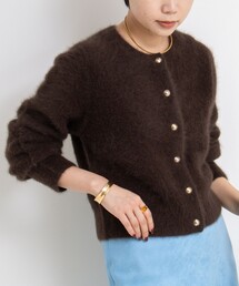 NOLLEY’S Sophi | ヘアリーメタル釦クルーネックカーディガン(カーディガン/ボレロ)