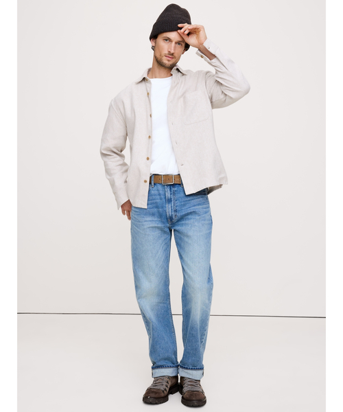 Banana Republic（バナナリパブリック）の「リラックスフィット フランネル オーバーシャツ（シャツ/ブラウス・メンズ・ネイビー/イエロー系その他/アイボリー/オリーブ/レッド系その他/バーガンディー・XL/L/M/S）」の9枚目の写真