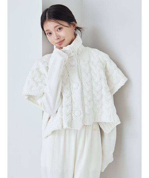 Sleep】ケーブルニット ショルダーウォーマー（ルームウェア/パジャマ