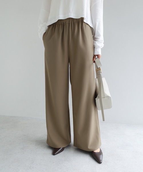 evernavy（エバーネイビー）の「【新サイズ追加】ポケット付きイージーワイドパンツ（その他パンツ・レディース・ライトブラウン/グレー系その他/ダークネイビー/ブラウン・M/L/S）」の2枚目の写真