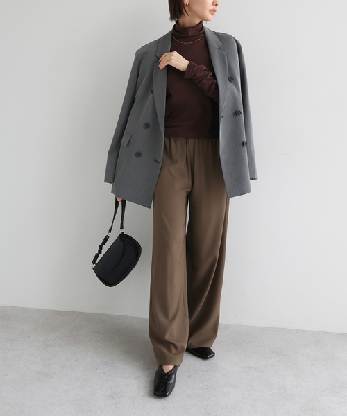 evernavy（エバーネイビー）の「【新サイズ追加】ポケット付きイージーワイドパンツ（その他パンツ・レディース・ライトブラウン/グレー系その他/ダークネイビー/ブラウン・M/L/S）」の12枚目の写真