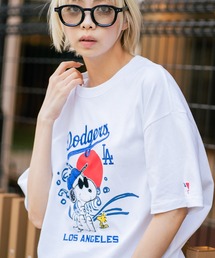 【PEANUTS×MLB】【限定・オリジナルデザイン】和柄Tシャツ 刺繍 ドジャース ヤンキース カブス スーベニア ドロップショルダー ユニセックス お土産