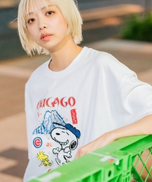 【PEANUTS×MLB】【限定・オリジナルデザイン】和柄Tシャツ 刺繍 ドジャース ヤンキース カブス スーベニア ドロップショルダー ユニセックス お土産