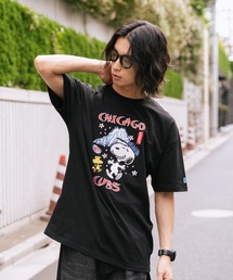 【PEANUTS×MLB】【限定・オリジナルデザイン】和柄Tシャツ 刺繍 ドジャース ヤンキース カブス スーベニア ドロップショルダー ユニセックス お土産