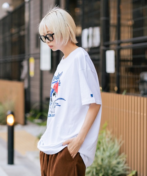 MLB(メジャーリーグベースボール)の「【PEANUTS×MLB】【限定・オリジナルデザイン】和柄Tシャツ 刺繍 ドジャース ヤンキース カブス スーベニア ドロップショルダー ユニセックス お土産(Tシャツ/カットソー・メンズ・ブラック系その他/ホワイト系その他2/ホワイト系その他3/ホワイト系その他/ブラック系その他2/ブラック系その他3・MEDIUM/LARGE/X-LARGE)」の14枚目の写真