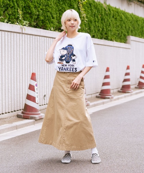 MLB(メジャーリーグベースボール)の「【PEANUTS×MLB】【限定・オリジナルデザイン】和柄Tシャツ 刺繍 ドジャース ヤンキース カブス スーベニア ドロップショルダー ユニセックス お土産(Tシャツ/カットソー・メンズ・ブラック系その他/ホワイト系その他2/ホワイト系その他3/ホワイト系その他/ブラック系その他2/ブラック系その他3・MEDIUM/LARGE/X-LARGE)」の20枚目の写真