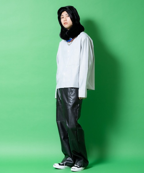 an meets zakka（アンミツザッカ）の「an meets zakka ショートファーツバ付きフーディーバラクラバ（ネックウォーマー/スヌード・レディース・ブラック/ホワイト/ピンク/グレー/ベージュ・FREE）」の16枚目の写真