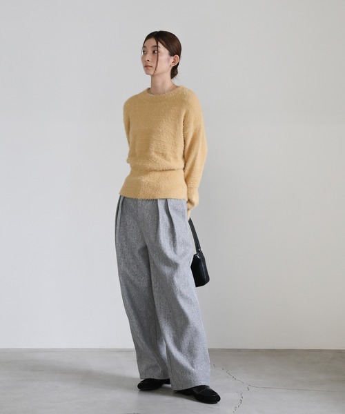 select MOCA(セレクトモカ)の「フェザーニットクルーネックトップス(ニット/セーター・レディース・ブラウン/グレイッシュベージュ/ブルーグレー/チャコールグレー・FREE)」の11枚目の写真