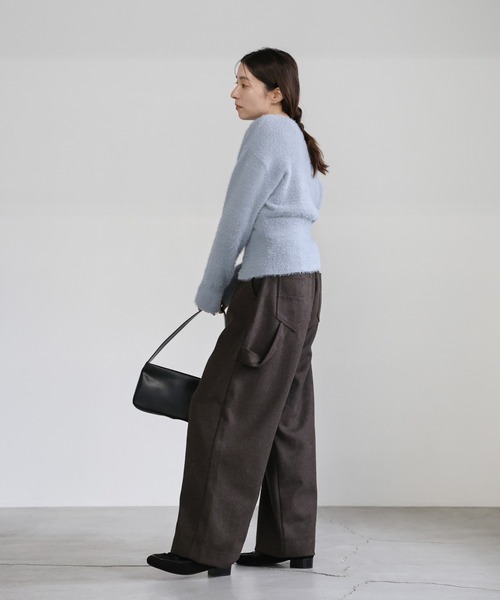 select MOCA(セレクトモカ)の「フェザーニットクルーネックトップス(ニット/セーター・レディース・ブラウン/グレイッシュベージュ/ブルーグレー/チャコールグレー・FREE)」の22枚目の写真