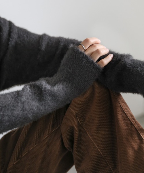 フェザーニットクルーネックトップス（ニット/セーター）｜select MOCA