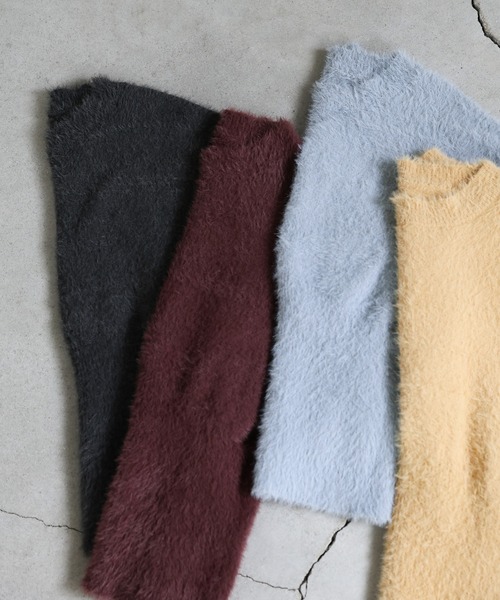 select MOCA(セレクトモカ)の「フェザーニットクルーネックトップス(ニット/セーター・レディース・ブラウン/グレイッシュベージュ/ブルーグレー/チャコールグレー・FREE)」の17枚目の写真