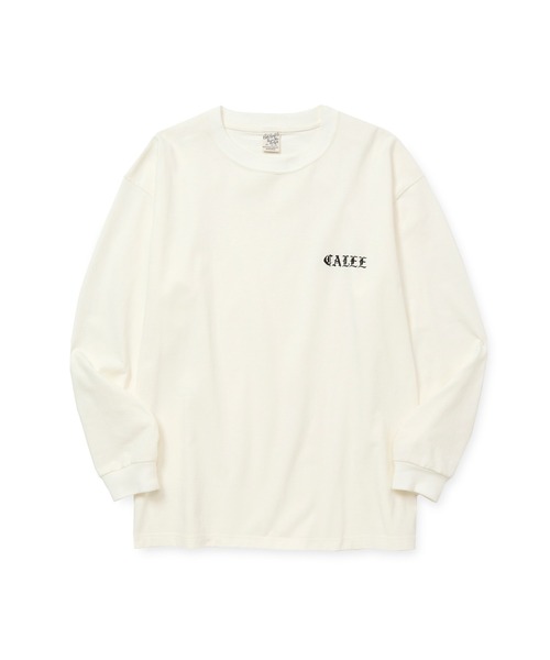 CALEE(キャリー)の「VINTAGE TYPE EMBROIDERY L/S TEE(Tシャツ/カットソー・メンズ・ホワイト/グリーン/ブラック/ベージュ・MEDIUM/LARGE/X-LARGE/SMALL/XX-LARGE)」の2枚目の写真