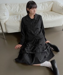 UNE MANSION（ユヌマンション）の「【2025FW新作アイテム】【セットアップ着用おすすめ】ダブルポケットフラワーアプリケットコーデュロイジャケットアウター（その他アウター・レディース）」
