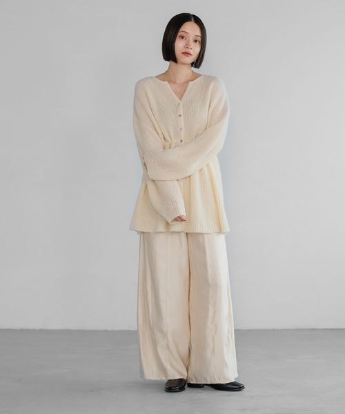 A part by（アパートバイ）の「【WEB限定追加生産】モヘヤドロストカーディガン≪追加1≫（カーディガン/ボレロ・レディース・チャコールグレー/オフホワイト/ライトブルー・FREE）」の5枚目の写真