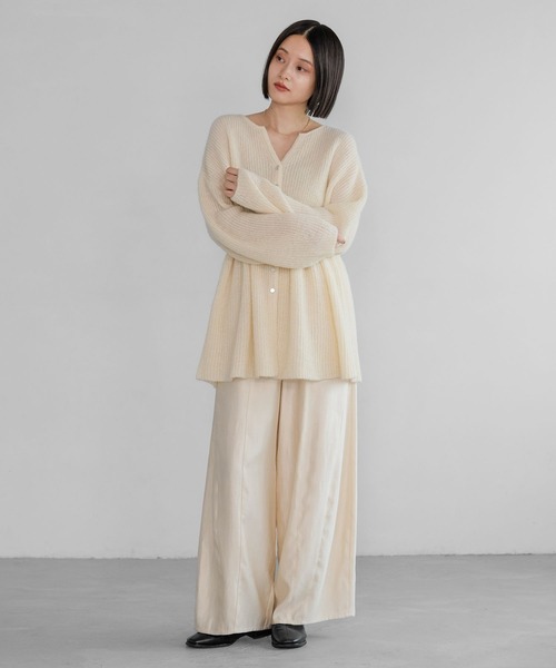 A part by（アパートバイ）の「【WEB限定追加生産】モヘヤドロストカーディガン≪追加1≫（カーディガン/ボレロ・レディース・チャコールグレー/オフホワイト/ライトブルー・FREE）」の6枚目の写真