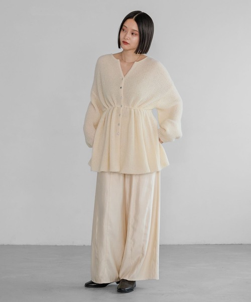 A part by（アパートバイ）の「【WEB限定追加生産】モヘヤドロストカーディガン≪追加1≫（カーディガン/ボレロ・レディース・チャコールグレー/オフホワイト/ライトブルー・FREE）」の7枚目の写真