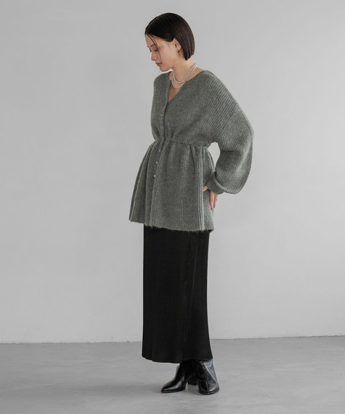 A part by（アパートバイ）の「【WEB限定追加生産】モヘヤドロストカーディガン≪追加1≫（カーディガン/ボレロ・レディース・チャコールグレー/オフホワイト/ライトブルー・FREE）」の14枚目の写真