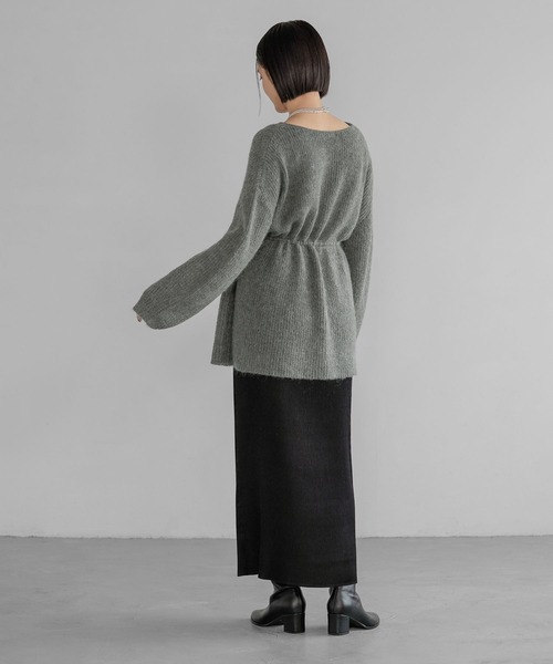 A part by（アパートバイ）の「【WEB限定追加生産】モヘヤドロストカーディガン≪追加1≫（カーディガン/ボレロ・レディース・チャコールグレー/オフホワイト/ライトブルー・FREE）」の16枚目の写真