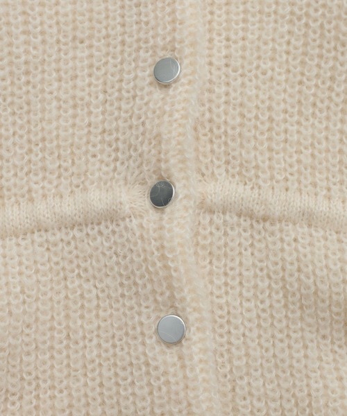 A part by（アパートバイ）の「【WEB限定追加生産】モヘヤドロストカーディガン≪追加1≫（カーディガン/ボレロ・レディース・チャコールグレー/オフホワイト/ライトブルー・FREE）」の12枚目の写真