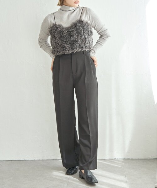 notch.(ノッチ)の「フェイクファービスチェ(キャミソール・レディース・オフホワイト/チャコール/モカ・M)」の9枚目の写真