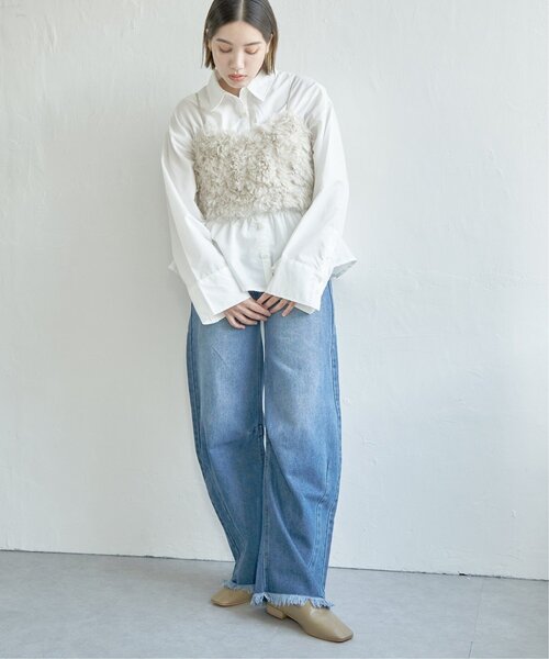 notch.(ノッチ)の「フェイクファービスチェ(キャミソール・レディース・オフホワイト/チャコール/モカ・M)」の15枚目の写真