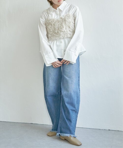 notch.(ノッチ)の「フェイクファービスチェ(キャミソール・レディース・オフホワイト/チャコール/モカ・M)」の17枚目の写真