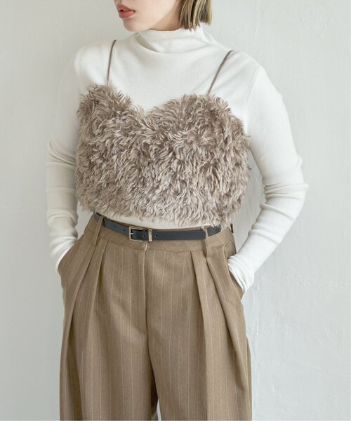 notch.(ノッチ)の「フェイクファービスチェ(キャミソール・レディース・オフホワイト/チャコール/モカ・M)」の19枚目の写真