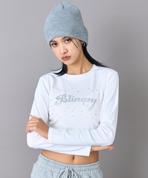 ANAP（アナップ）の「ハート ラインストーン ビーニー（ニットキャップ/ビーニー・レディース・グレー/ブラック・F）」の8枚目の写真