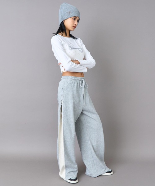 ANAP（アナップ）の「ハート ラインストーン ビーニー（ニットキャップ/ビーニー・レディース・グレー/ブラック・F）」の9枚目の写真