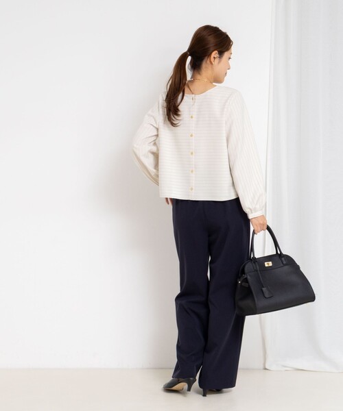 NOLLEY’S(ノーリーズ)の「ウォッシャブル裏起毛イージーワイドパンツ(その他パンツ・レディース・ネイビー/グレー/オフホワイト/ブラック・40/38/36/34)」の12枚目の写真