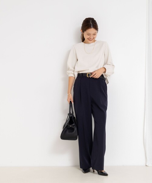 NOLLEY’S(ノーリーズ)の「ウォッシャブル裏起毛イージーワイドパンツ(その他パンツ・レディース・ネイビー/グレー/オフホワイト/ブラック・40/38/36/34)」の13枚目の写真