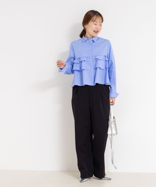 NOLLEY’S(ノーリーズ)の「ウォッシャブル裏起毛イージーワイドパンツ(その他パンツ・レディース・ネイビー/グレー/オフホワイト/ブラック・40/38/36/34)」の20枚目の写真