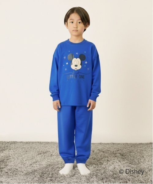 GLAZOS（グラソス）の「【SKIT0LY】【DISNEY】スムース・ルームウエアセット（ルームウェア/パジャマ・キッズ・ブルー/トップグレー・120cm/100cm/110cm/140cm/130cm）」の2枚目の写真