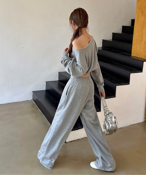 2点セット オフショルダー オフショルダーリブニットトップス | titivate
