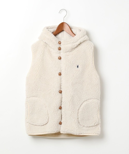 niko and...(ニコアンド)の「【GYMPHLEX(ジムフレックス)】フードボアベスト(ダウンベスト・レディース・アイボリー/ブラック/ライトベージュ・FREE)」の2枚目の写真