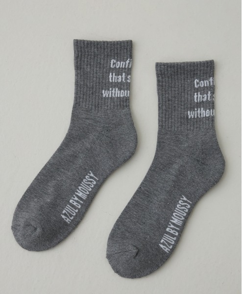 AZUL by moussy（アズールバイマウジー）の「メッセージミドルソックス（ソックス/靴下・メンズ・ネイビー/ホワイト/グレー/ブラック・FREE）」の3枚目の写真