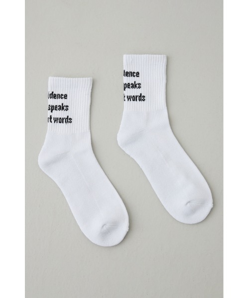 AZUL by moussy（アズールバイマウジー）の「メッセージミドルソックス（ソックス/靴下・メンズ・ネイビー/ホワイト/グレー/ブラック・FREE）」の6枚目の写真