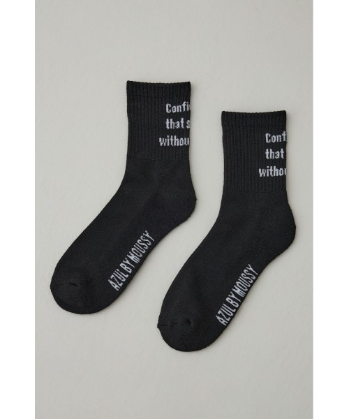 AZUL by moussy（アズールバイマウジー）の「メッセージミドルソックス（ソックス/靴下・メンズ・ネイビー/ホワイト/グレー/ブラック・FREE）」の10枚目の写真