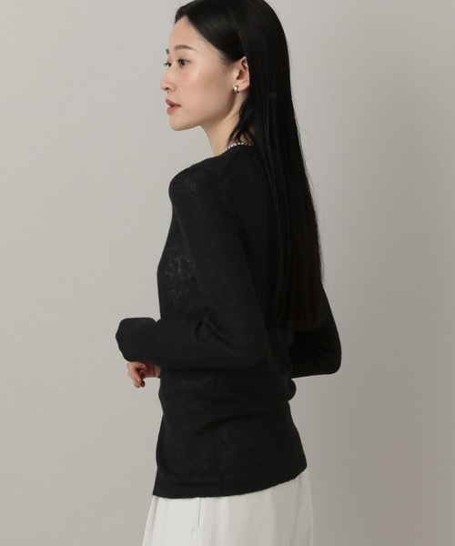 A part by（アパートバイ）の「clairBABYアルパカカーディガン（カーディガン/ボレロ・レディース・ライトグレー/ブラック・FREE）」の11枚目の写真