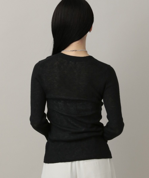 A part by（アパートバイ）の「clairBABYアルパカカーディガン（カーディガン/ボレロ・レディース・ライトグレー/ブラック・FREE）」の12枚目の写真