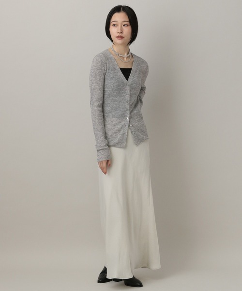 A part by（アパートバイ）の「clairBABYアルパカカーディガン（カーディガン/ボレロ・レディース・ライトグレー/ブラック・FREE）」の4枚目の写真