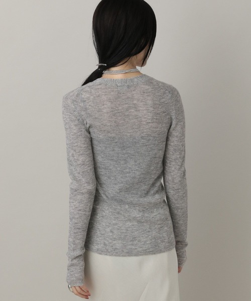 A part by（アパートバイ）の「clairBABYアルパカカーディガン（カーディガン/ボレロ・レディース・ライトグレー/ブラック・FREE）」の7枚目の写真