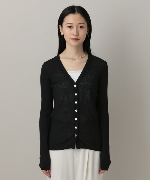 A part by（アパートバイ）の「clairBABYアルパカカーディガン（カーディガン/ボレロ・レディース・ライトグレー/ブラック・FREE）」の13枚目の写真