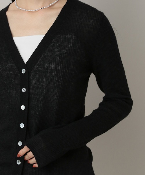 A part by（アパートバイ）の「clairBABYアルパカカーディガン（カーディガン/ボレロ・レディース・ライトグレー/ブラック・FREE）」の17枚目の写真