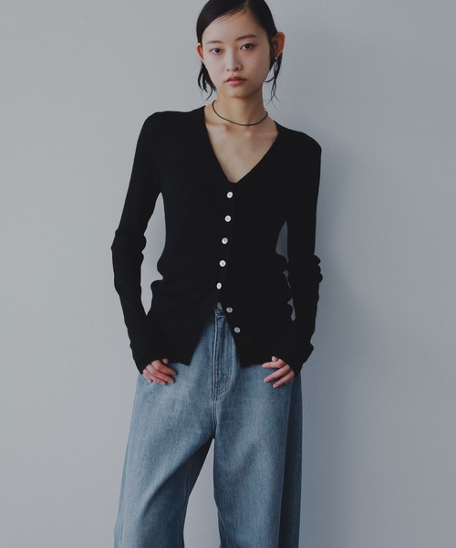 A part by（アパートバイ）の「clairBABYアルパカカーディガン（カーディガン/ボレロ・レディース・ライトグレー/ブラック・FREE）」の22枚目の写真