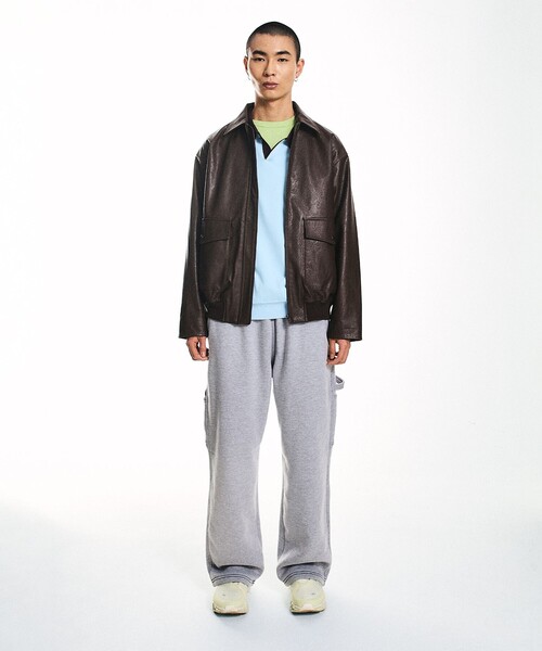 NEO BLUE(ネオブルー)の「NEO BLUE: BAGGY CARPENTER SWEAT PANTS(スウェットパンツ・メンズ・ブラック/グレー・MEDIUM/LARGE)」の3枚目の写真