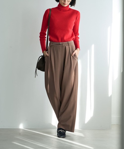 STYLE DELI(スタイルデリ)の「カシミヤ混リブタートルニットトップス(ニット/セーター・レディース・アイボリー/ブラック/ベージュ・MEDIUM)」の12枚目の写真